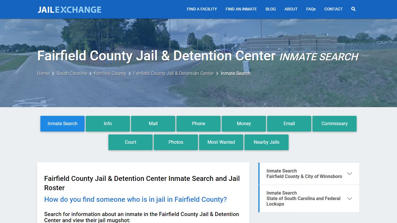 Fairfield County Jail & Detention Center Inmate Search